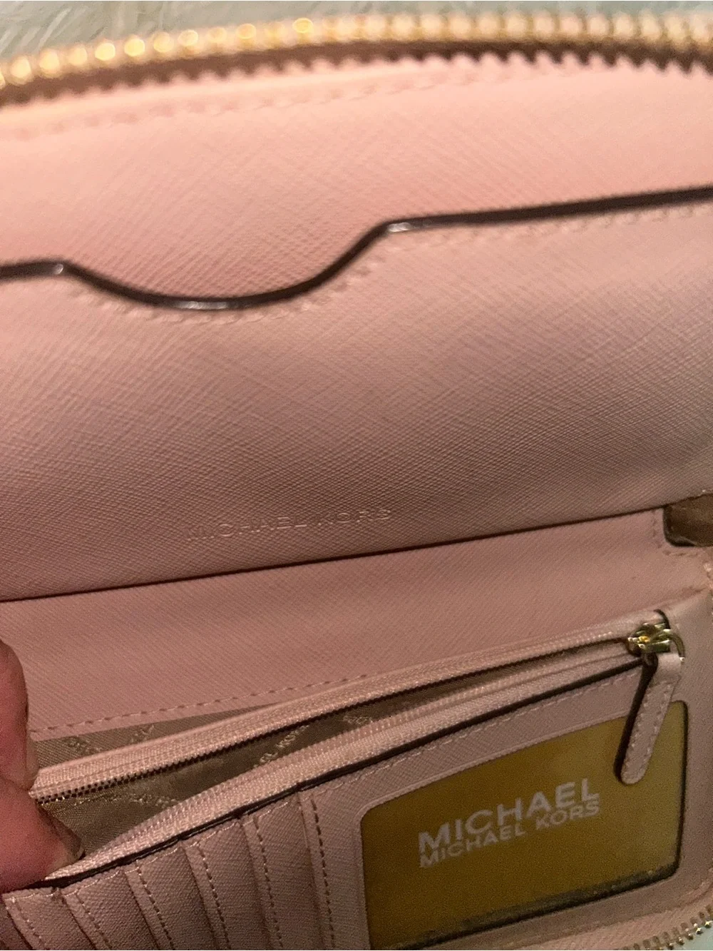 Michael Kors Blush Signature MK Wristlet Wallet with Gold Hardware